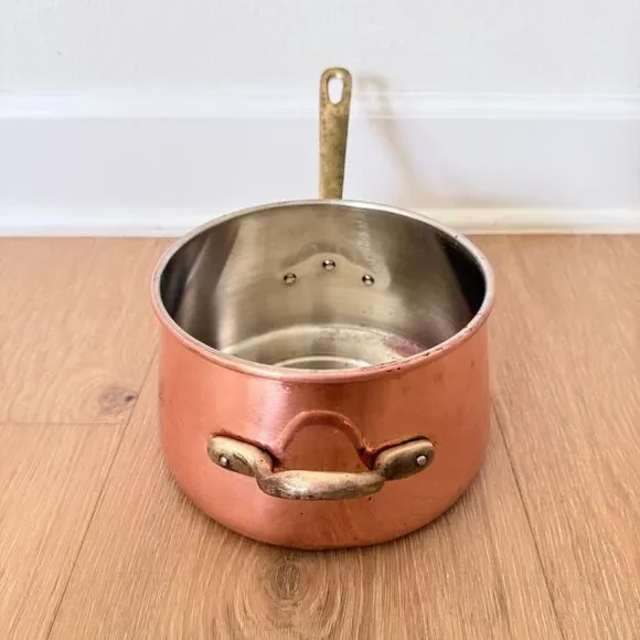 VTG Copper w/ Brass ODI Sauce Pan Korea - 5 1/4” X 3” - Picture 4 of 13